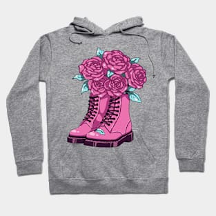 Rock style boots and roses Hoodie